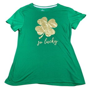 Way To Celebrate St. Patrick's Day T-Shirt Clover So Lucky Green Tee‎ S